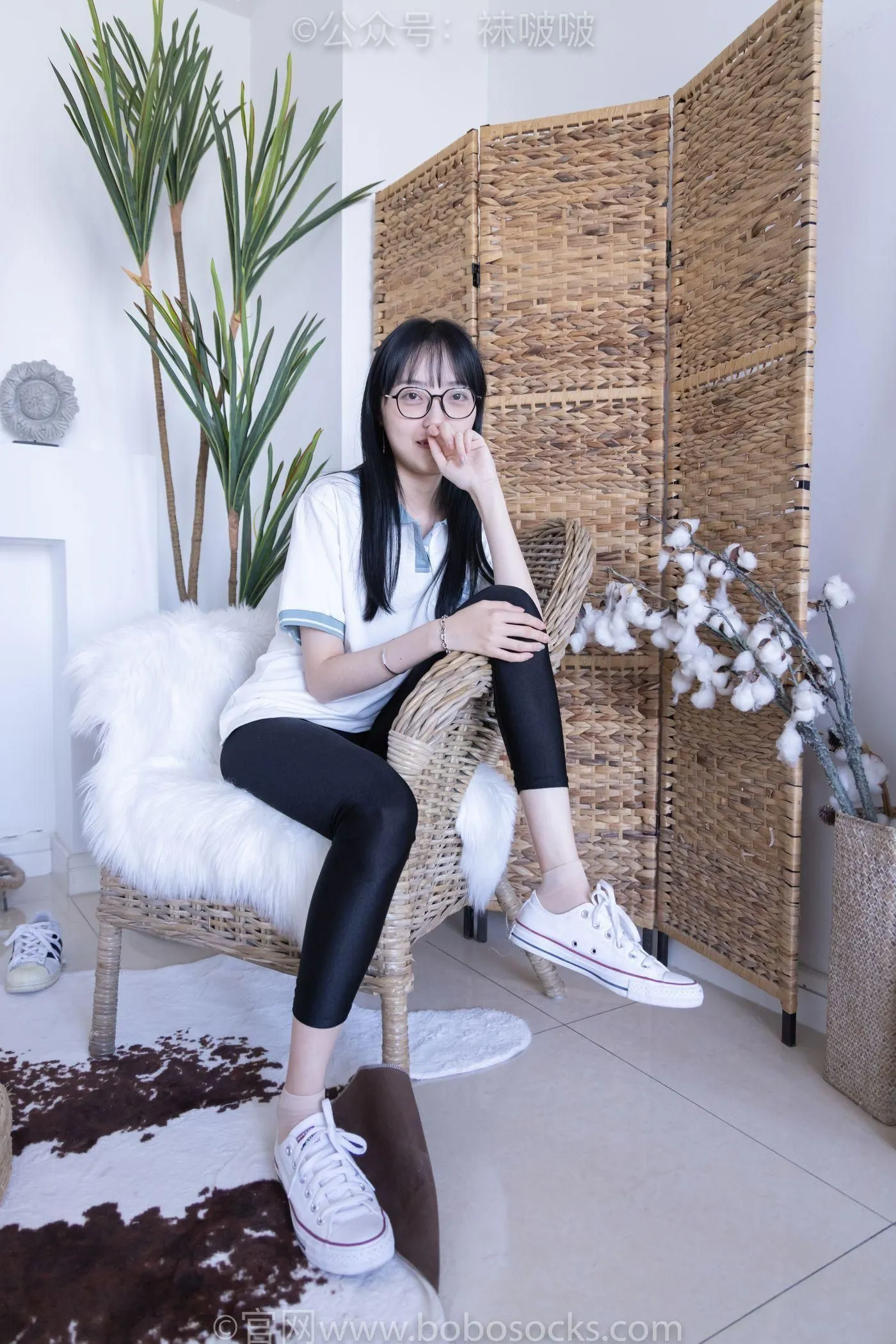 [BoBoSocks袜啵啵]NO.044 稚予-贝壳头、匡威帆布鞋、短肉丝 [154P]插图9